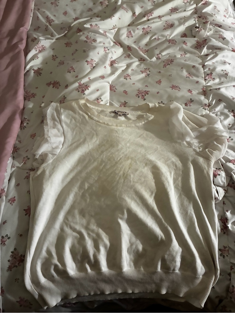 Nanette Lepore Cream Puff-Sleeve Knit Top